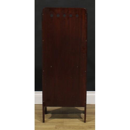 1628 - Glasgow School - a Scottish Arts & Crafts mahogany folio stand or periodical rack, 96cm high, 37cm w... 