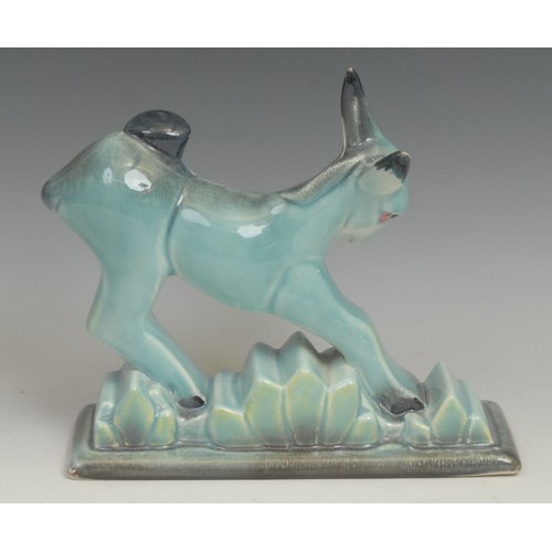55 - An Art Deco Sylvac model of a stylised stubborn mule, pulling back on its haunches, eyes fixed, angu... 