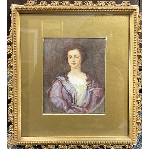 989 - English School (18th century)
Portrait of a Lady, Theodoria Ingram nee Gos
watercolour, label to ver... 