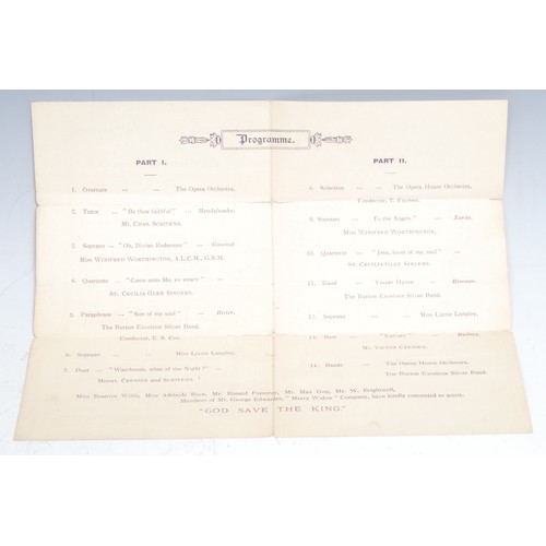 2703 - The Titanic - a printed paper programme, Sacred Concert in Aid of the Sufferer's of The Titanic Disa... 