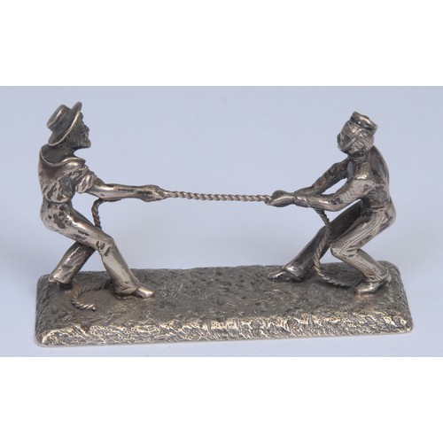 1859 - Military Interest - a Victorian E.P.N.S novelty knife rest, as servicemen from the army and the navy... 