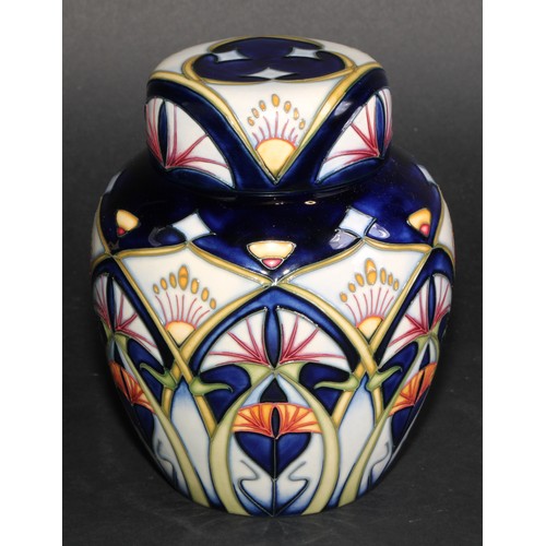 4 - A contemporary Moorcroft Inula pattern ginger jar and cover, designed by Rachel Bishop, tube lined w... 