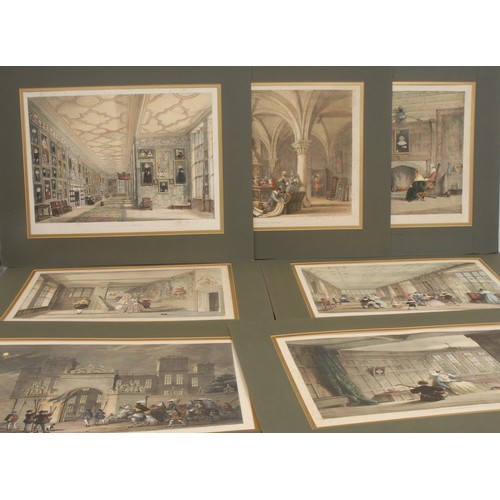 1030 - Joseph Nash (19th century), a set of seven hand coloured engravings, Hardwicke Hall, Bolsover Castle... 