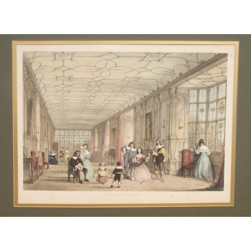 1030 - Joseph Nash (19th century), a set of seven hand coloured engravings, Hardwicke Hall, Bolsover Castle... 