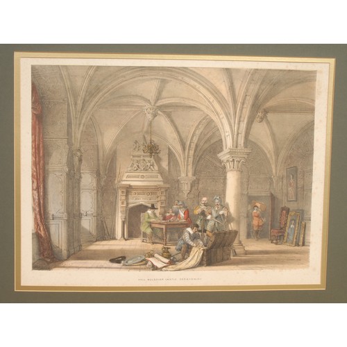 1030 - Joseph Nash (19th century), a set of seven hand coloured engravings, Hardwicke Hall, Bolsover Castle... 