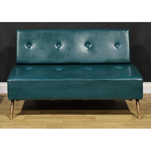 1637 - Mid-century Design - a sofa, in the manner of Florence Knoll, 74cm high, 124cm wide, the seat 53cm d... 