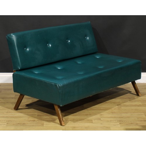 1637 - Mid-century Design - a sofa, in the manner of Florence Knoll, 74cm high, 124cm wide, the seat 53cm d... 