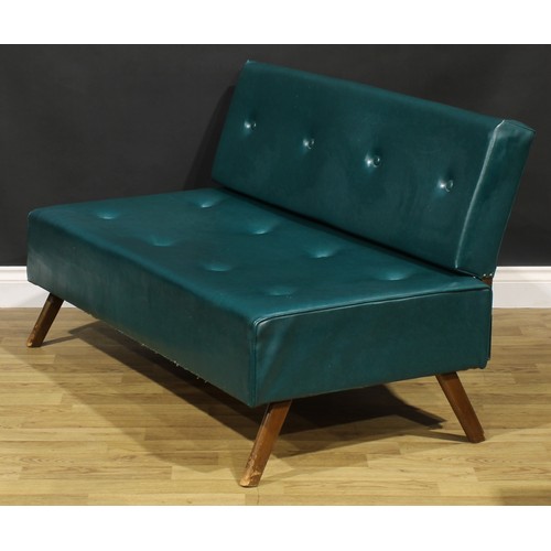 1637 - Mid-century Design - a sofa, in the manner of Florence Knoll, 74cm high, 124cm wide, the seat 53cm d... 