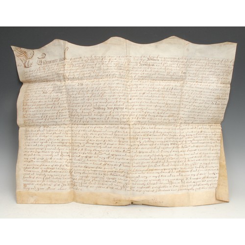 2699 - Derbyshire and Nottinghamshire: a collection of vellum deeds and indentures relating to mainly local... 