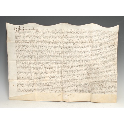 2699 - Derbyshire and Nottinghamshire: a collection of vellum deeds and indentures relating to mainly local... 