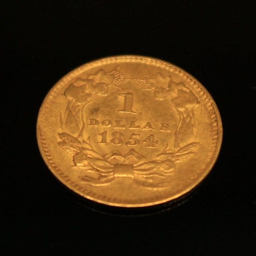 2621 - Coins - an American gold dollar, 1854