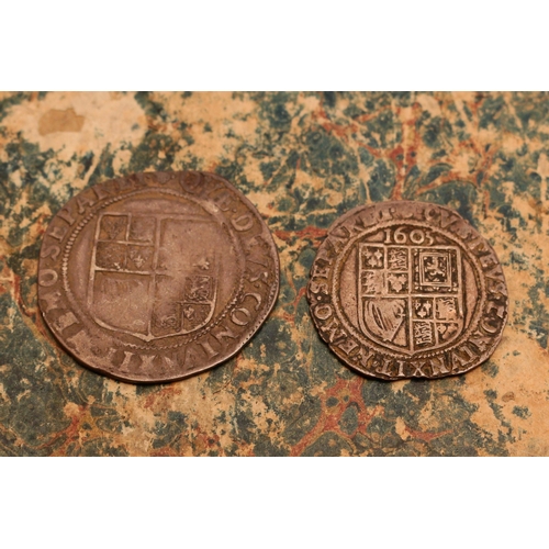 2622 - Hammered Coins - a James I shilling, 1605; another (2)