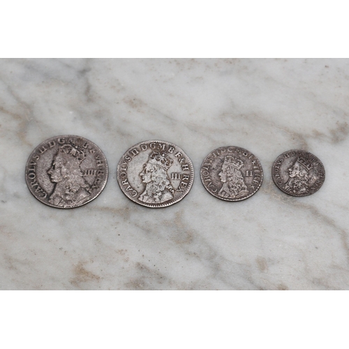 2607 - Coins - A set of Charles II Mandy money including four pence, three pence, two pence and one pence (... 