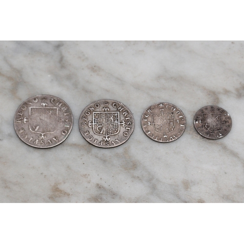 2607 - Coins - A set of Charles II Mandy money including four pence, three pence, two pence and one pence (... 