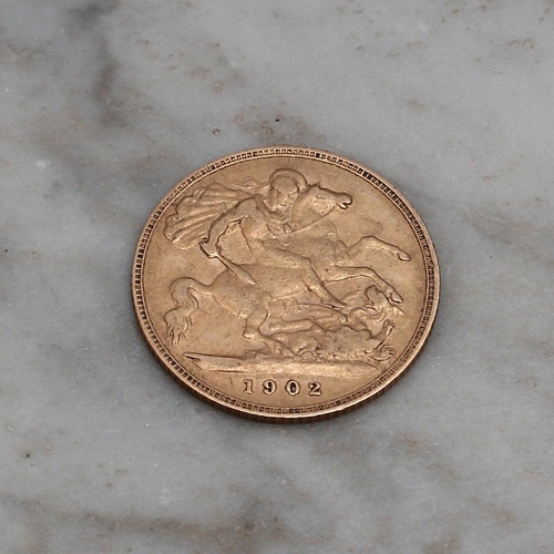 2614 - Coins - An Edward VII gold half sovereign, 1902, George and the Dragon to verso