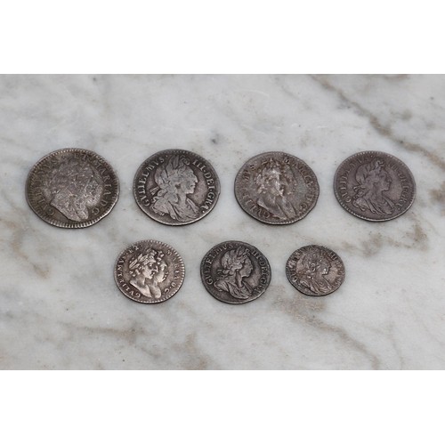 2610 - Coins - A set of William III (1689-1702) silver Maundy money, 1698, 4D, 3D, 2D and 1D; William and M... 