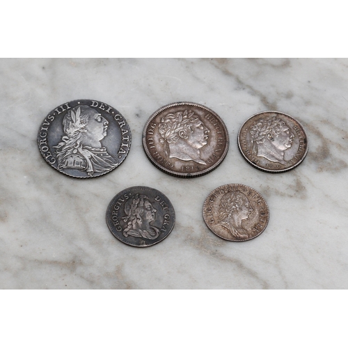 2604 - Coins - A George I (1714-1727) silver Maundy 4D, 1727; A George III (1760-1820) silver Maundy 3D; A ... 