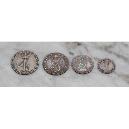 2609 - Coins - A set of George III (1760-1820) Maundy money, 1800, 4D, 3D, 2D and 1D (4)