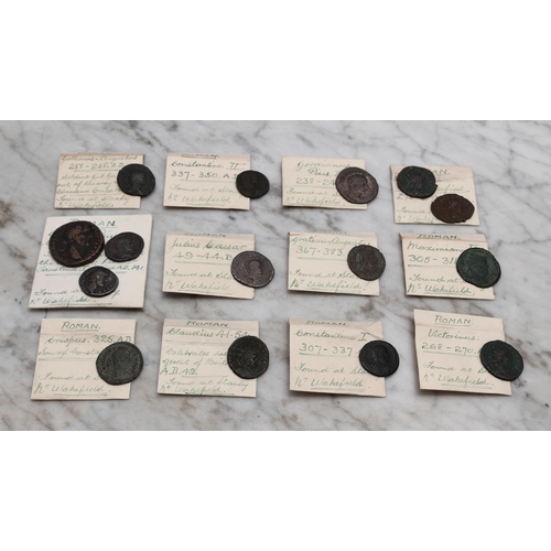 2625 - Coins - Romano-British, a collection of Roman coins discovered at Stanley, near Wakefield including ... 