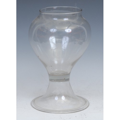 2151 - Apothecary and Pharmaceutical Interest - a 19th century glass medical leech jar, pedestal base with ... 