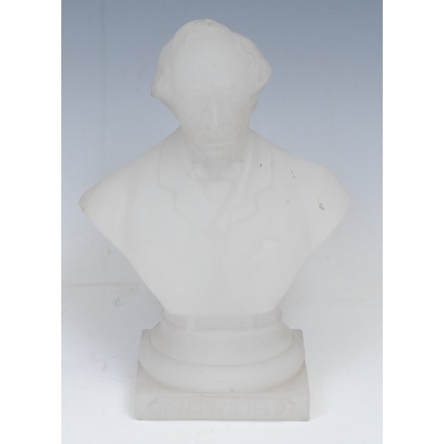 2059 - Political History - a 19th century pressed glass portrait bust, of Prime Minister Benjamin Disraeli,... 