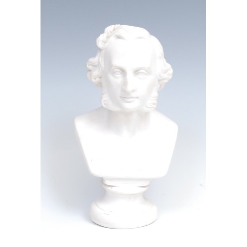 2088 - Classical Music - a plaster portrait bust, of composer Jakob Ludwig Felix Mendelssohn Bartholdy (180... 