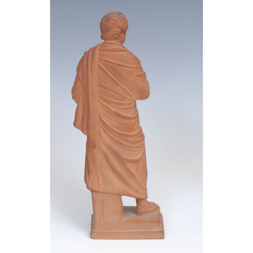 2041 - A Grand Tour terracotta figure, the Venus of Capua, after the Antique, waisted circular base, 22cm h... 