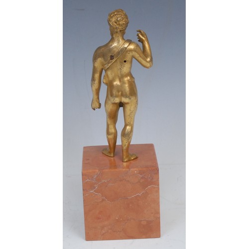 2098 - Grand Tour School (19th century), a gilt bronze, after the antique, a bearded figure, possibly Hercu... 