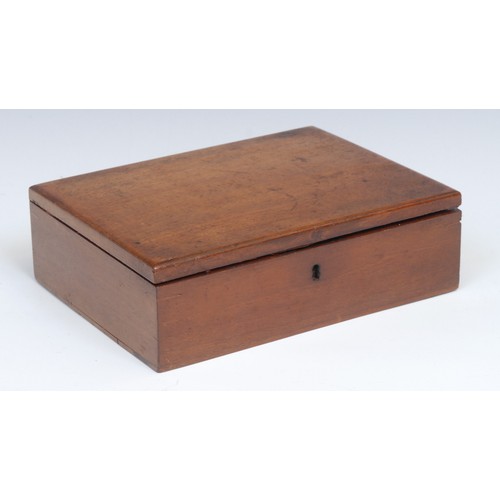 2331 - A 19th century mahogany collector's box, the hinged cover enclosing an arrangement of geological spe... 