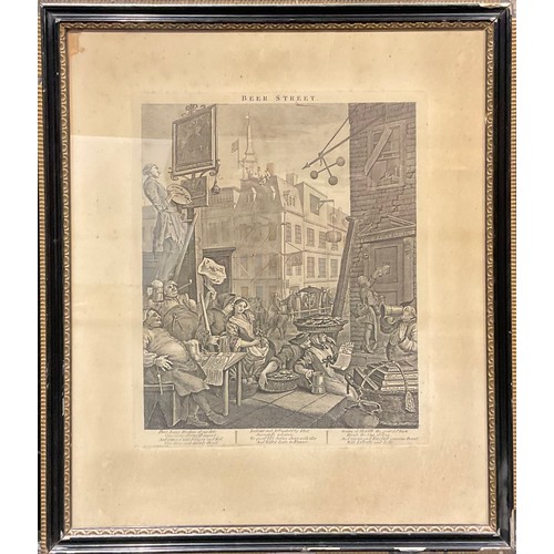 1107 - The Gin Act - William Hogarth (1697 - 1764), after, Beer Street, engraving, 41cm x 31cm, published 1... 