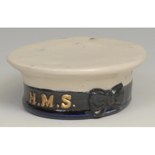 63 - Denby - a set of three ashtrays, as Navy, Army and Royal Air Force hats (3)