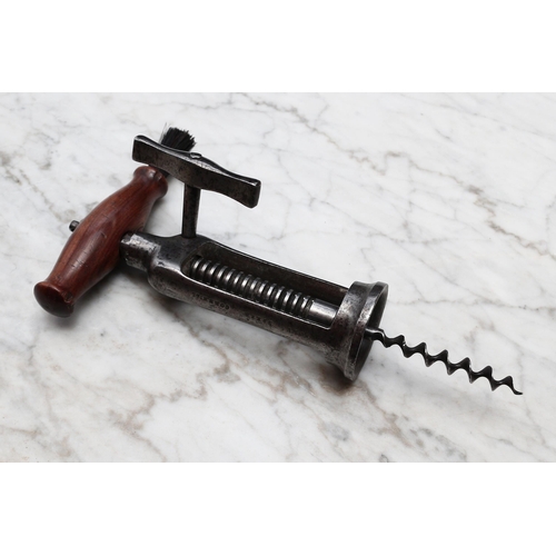 2420 - Helixophilia - a 19th century Lund's Patent London Rack mechanical corkscrew, by Lund, Maker, Cornhi... 