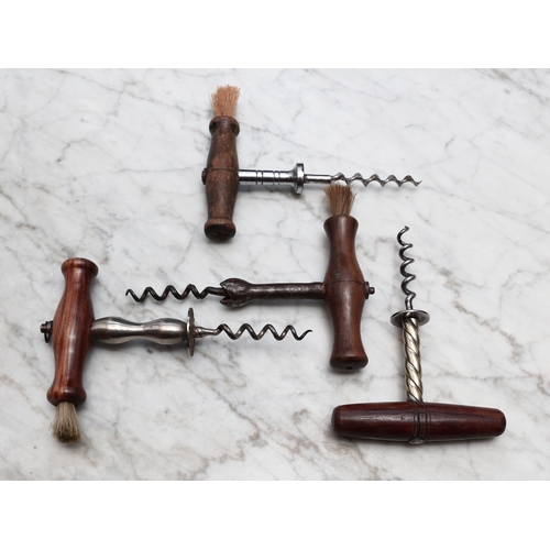 2407 - Helixophilia - a 19th century direct-pull corkscrew, unusual ropetwist stem, turned rosewood handle,... 