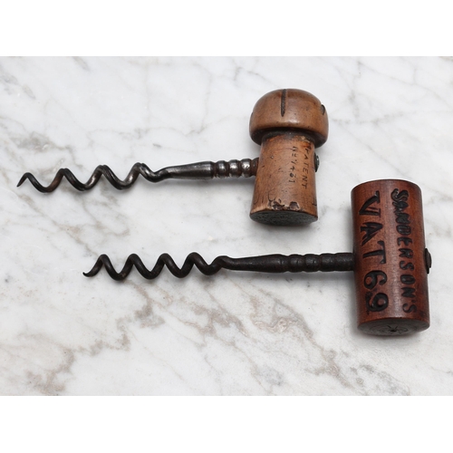 2422 - Helixophilia - a 19th century McBride's patent direct-pull champagne corkscrew, the handle as a cork... 