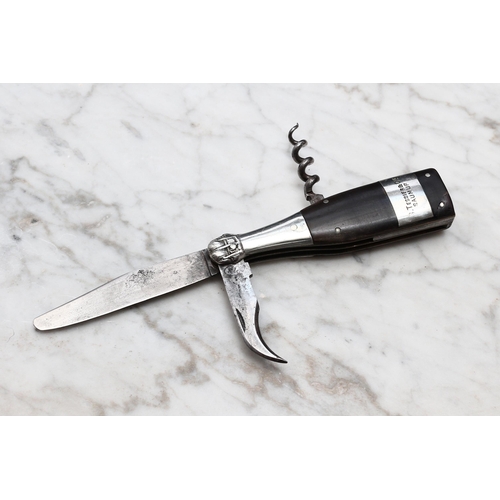 2521 - Helixophilia and Machirology - a an early 20th novelty combination pocket corkscrew and pen knife, a... 