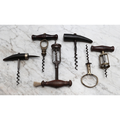 2397 - Helixophilia - a 19th century brass and steel lever-pull corkscrew, the Holborn Signet, turned rosew... 