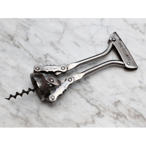 2504 - Helixophilia - an early 20th century all-steel patent corkscrew, The Goliath, Archimedean worm, reg.... 