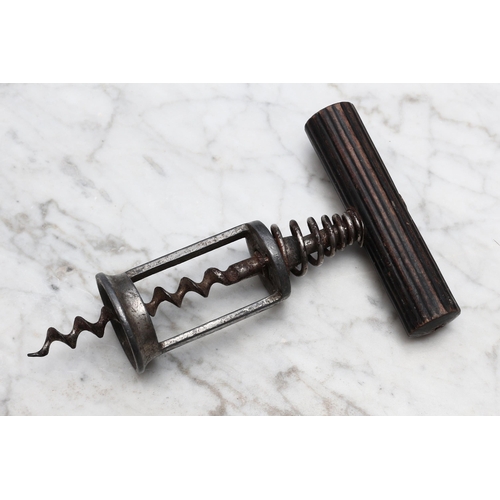 2507 - Helixophilia - an early 20th century German nickel plated open frame spring-assisted corkscrew, flut... 