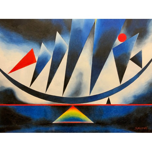 1088 - Samson (Modern British School), A Balance of Forms, signed, oil on board, 70cm x 60cm.