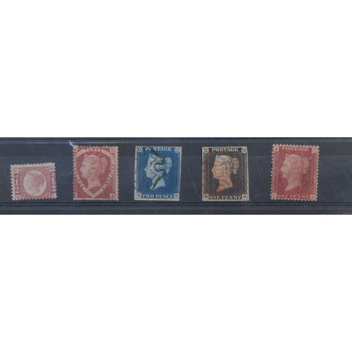 2673 - Stamps - QV line engraved mint and used selection, 1d black, 2d blue, both fine used condition, four... 