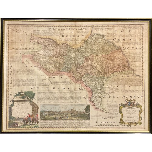 2683 - Emmanuel Bowen (1693/4 - 1767), a two-page coloured map, An Accurate Map of the North Riding of York... 