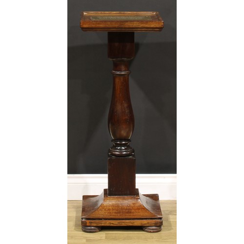 1629 - Interior Decoration and Maritime Salvage - an early 20th century teak statuary pedestal, of naval hi... 