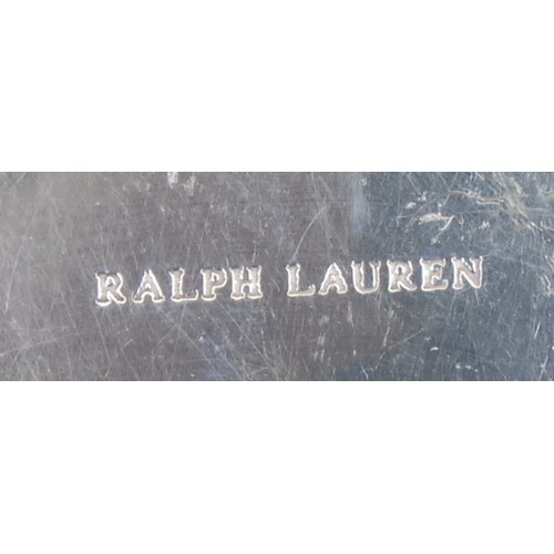 531 - Ralph Lauren - a silver plated novelty desk tidy, as an oversize fountain pen nib, 15cm high