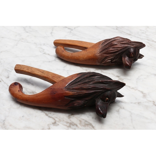 2235 - Nutcrackers - a Black Forest novelty lever-action nut cracker, carved as the head of a rough collie ... 