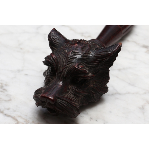 2283 - Nutcrackers - a Black Forest novelty screw-action nut cracker, carved as a the head of a terrier dog... 