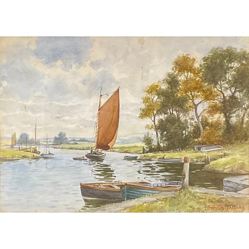 1146 - Warren Williams, A.R.C.A. (1863-1941)
A Gentle Sail,
signed, watercolour, 27cm x 38cm