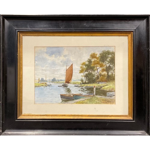 1146 - Warren Williams, A.R.C.A. (1863-1941)
A Gentle Sail,
signed, watercolour, 27cm x 38cm