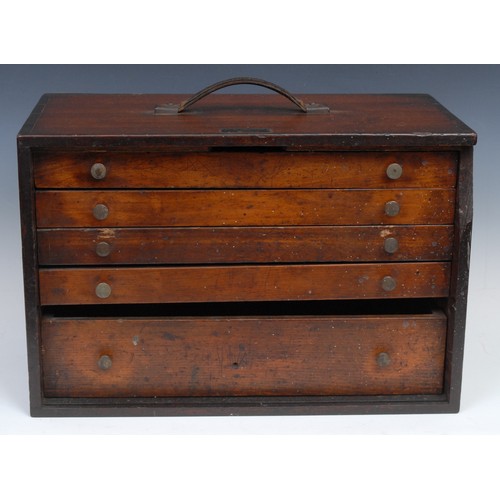 1496 - An early 20th century mahogany draughtsman's chest, fitted with graduated drawers, maker's label, R ... 