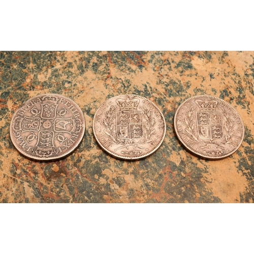 2627 - Crown Coins - Crown 1681 F and 1847 VF and another AVF (3)