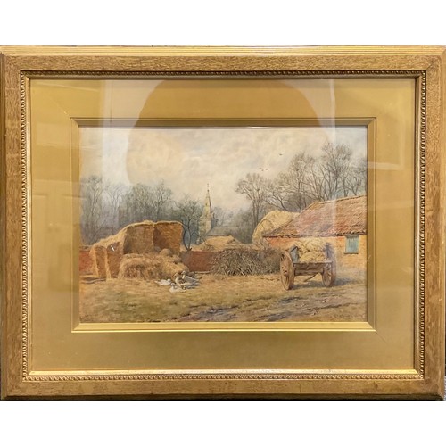 1148 - Wilmot Pilsbury (1840-1908)
The Farm By The Church
signed, dated 1885, watercolour, label to verso, ... 